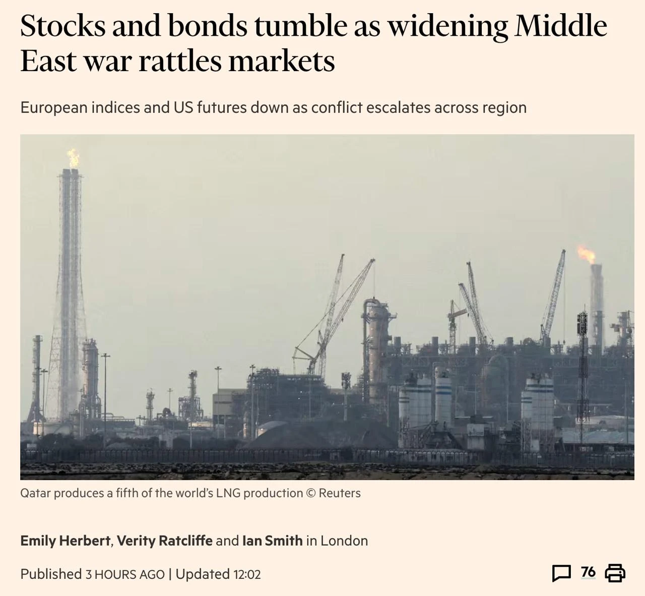 EU Commissioner warns of stagflation risk from Middle East conflict