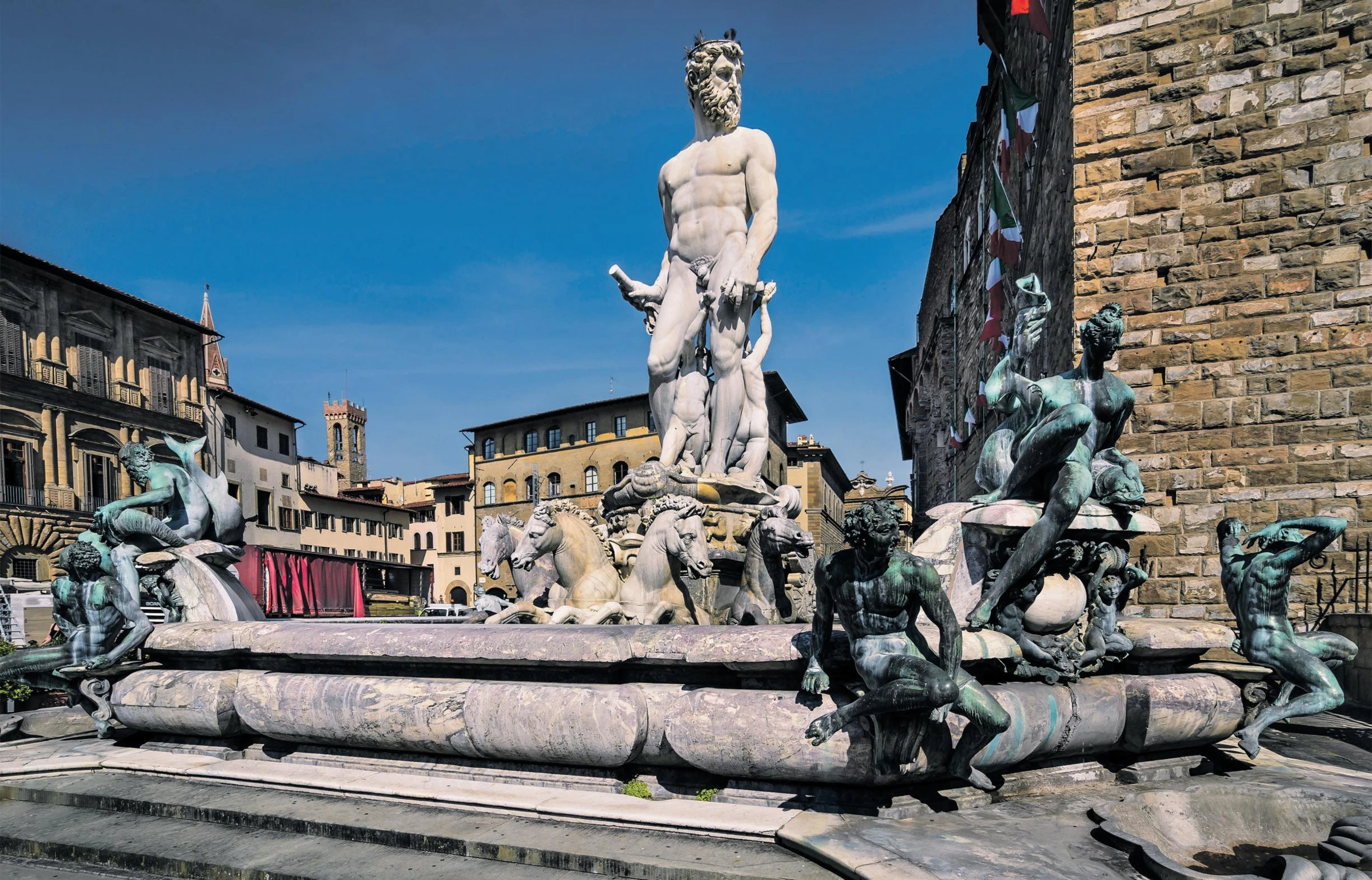 Danish Woman Damages Florence's Neptune Fountain During Party