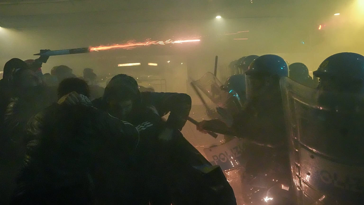 Milan Police Clash with Protesters Near Olympic Village
