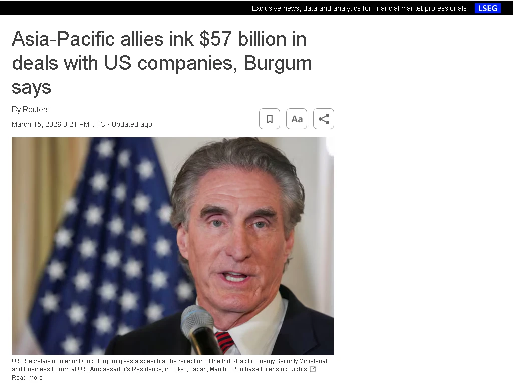 U.S. Secures $56 Billion in Energy Investments